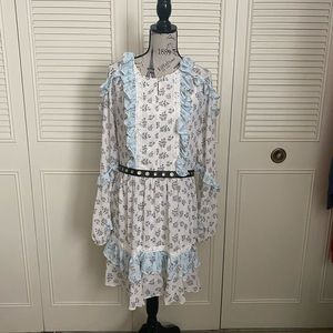 ASOS True Decadence blue white floral flirty flouncy chiffon Dress